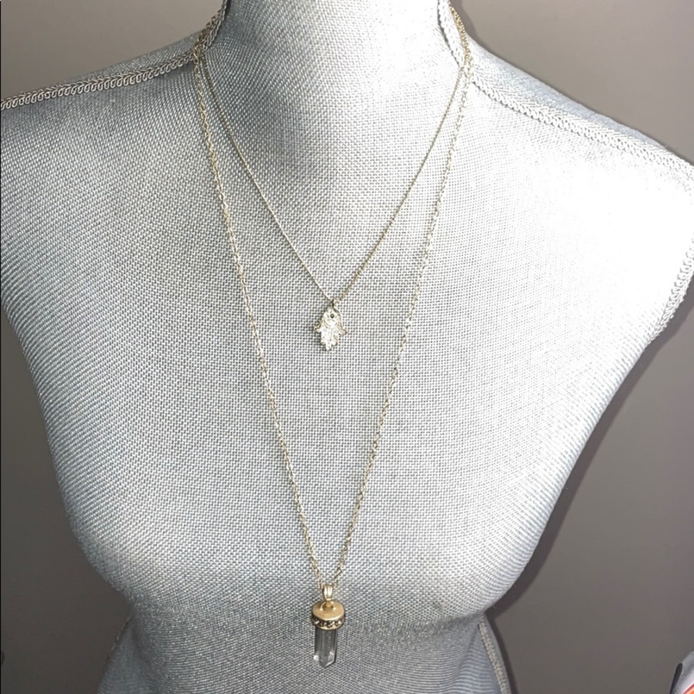 Layered Hamsa Statement Necklace